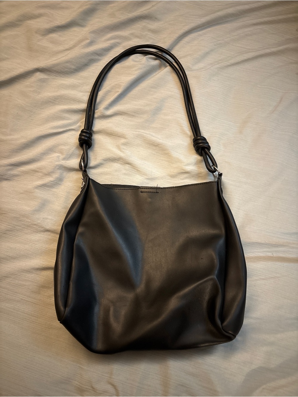 Classic Black Leather Shoulder Bag